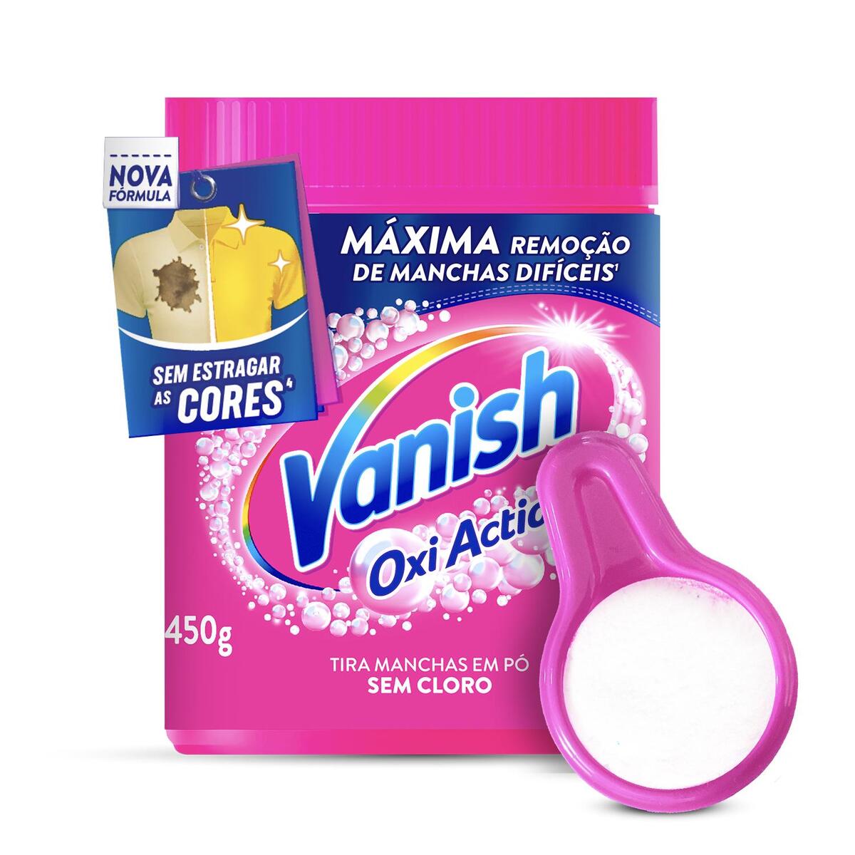 7891035040702 - Tira Manchas Vanish em Po Oxi Action para roupas coloridas 450g - 1
